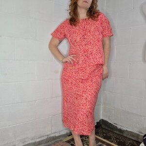 y2k McBling Resortwear Mobwife Tropical & Leppard Print Reversible Matching Set